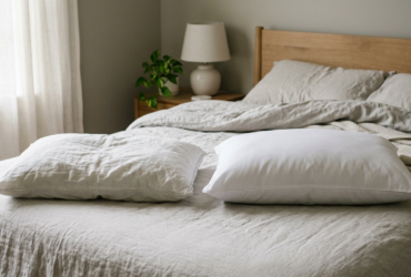 Comparación entre una almohada gastada y otra que conserva su forma