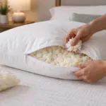 Almohada ajustable con relleno extraíble para regular la altura