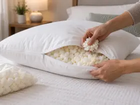 Almohada ajustable con relleno extraíble para regular la altura