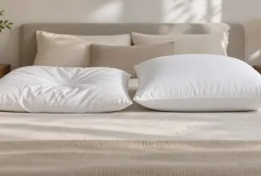 Comparación entre una almohada blanda y una almohada firme