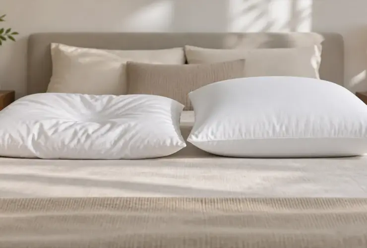 Comparación entre una almohada blanda y una almohada firme