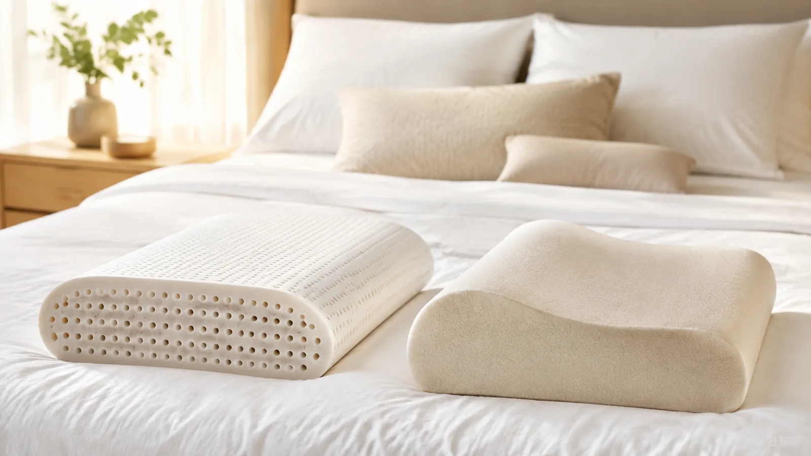 Comparación de una almohada de látex y una viscoelástica