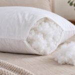 Almohada blanca de microfibra con relleno sintético ligero