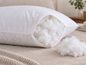 Almohada blanca de microfibra con relleno sintético ligero