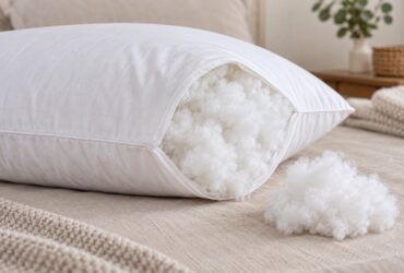 Almohada blanca de microfibra con relleno sintético ligero